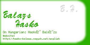 balazs hasko business card